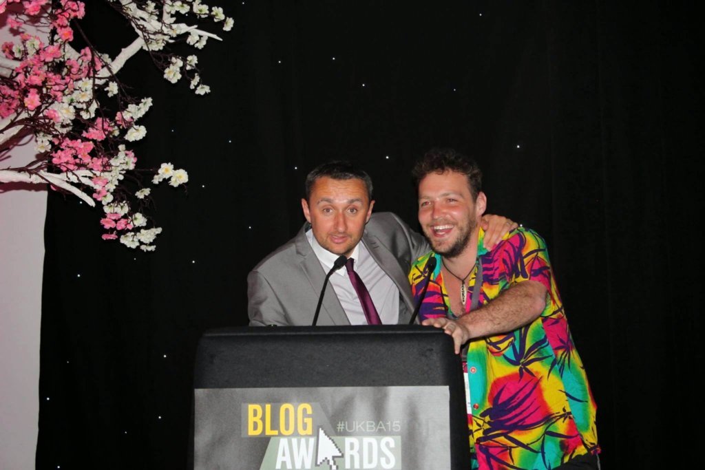 Allaboardthefraytrain onstage at the UK BLog Awards 2015