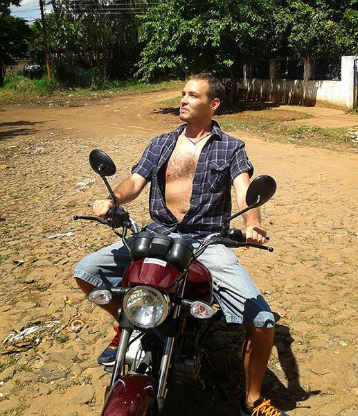 Riding a motorbike in Paraguay